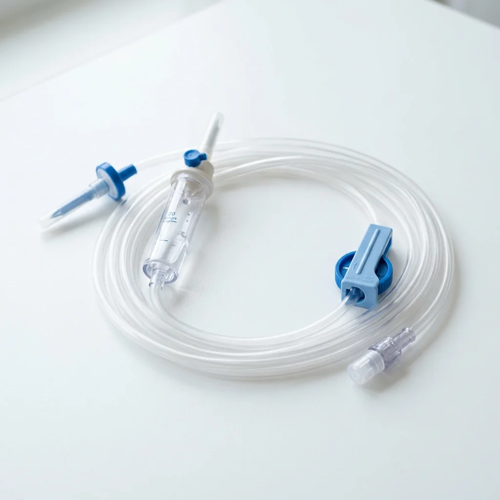 Sterile infusion sets with drip chamber