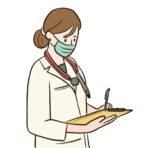 A clinician noting a ward order on a clipboard